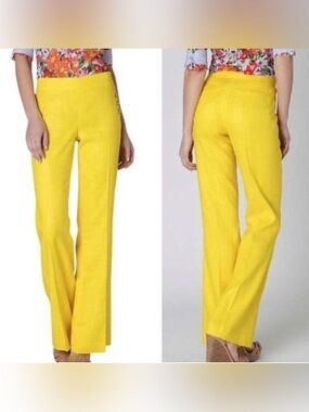 Anthropologie - Cartonnier Linen-Tencel Blend Wide/flare Side Button Yellow 6